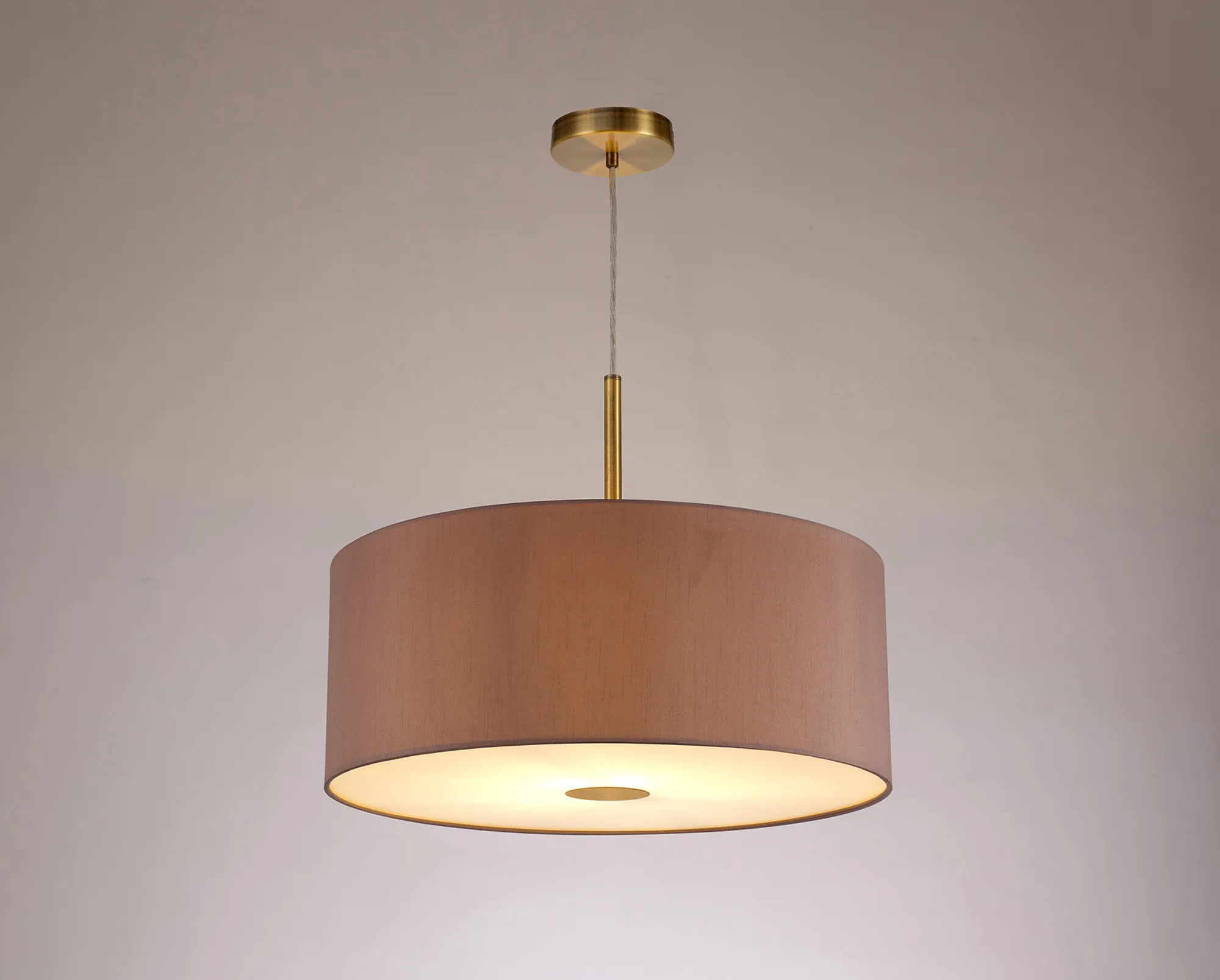 Baymont 50cm Pendant 1 Light Antique Brass, Taupe/Halo Gold, Frosted Diffuser DK0225  Deco Baymont AB TA